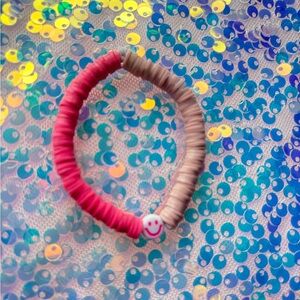 Pink Handmade Children’s Bracelet w/ Smiley Face